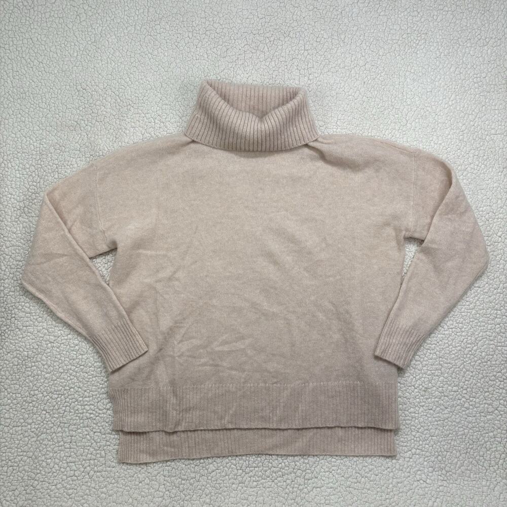Magaschoni 100% Cashmere Turtleneck Sweater Womens Size XL Beige‎ Cream Capsule